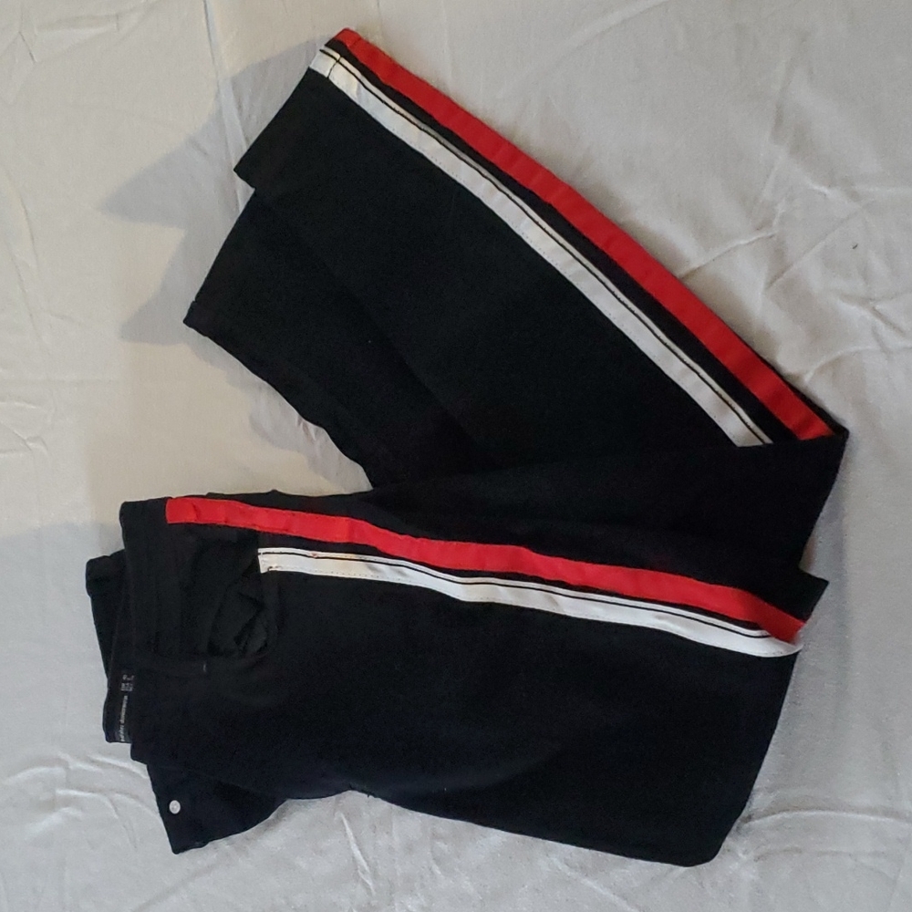 ZARA HIGH RISE SKINNY JEANS WITH RED AND WHITE SIDE STRIPE